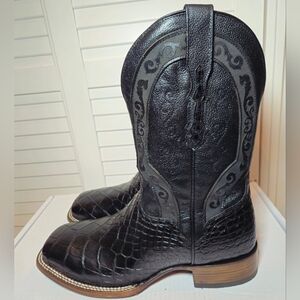 El Dorado Scallop American Alligator Exotic Western Boot Square Toe Mens Sz 10.5